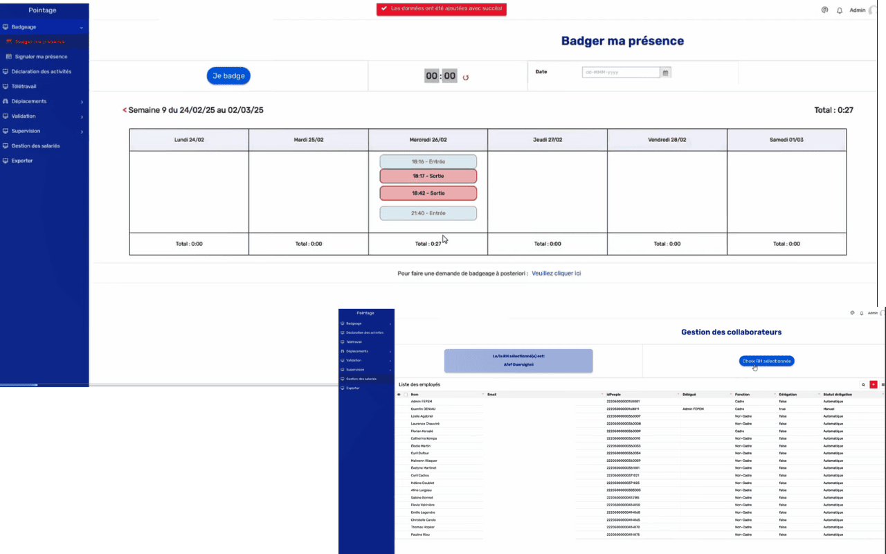 Appli RH mobile Zoho Creator : pointage & demandes